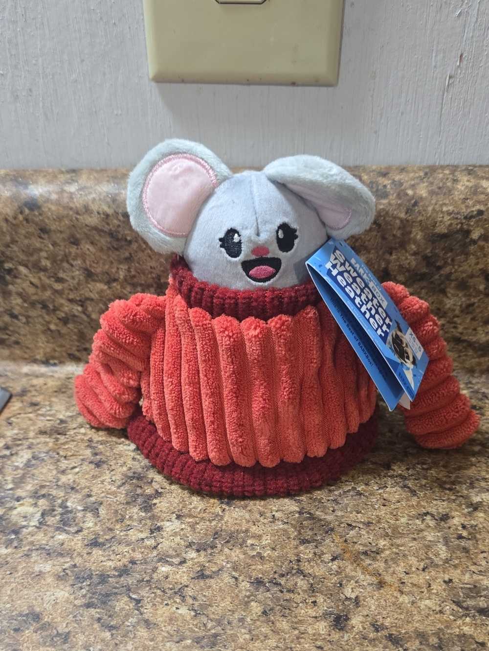 Bark Plush Sweater Weather Heather Dog Toy NWT Size XS/S 0-20 Pounds